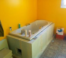 La baignoire qui attend la fa&iuml;ence