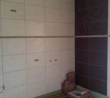 Faience sdb c&ocirc;t&eacute; douche quasi finie