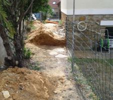 Ils commencent à remettre la terre en périphérie de la maison