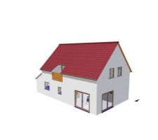 Vue 3D de l?arrière la maison