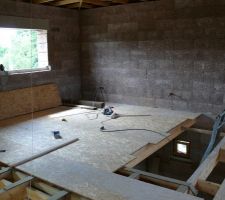 Plancher étage, mise en place OSB