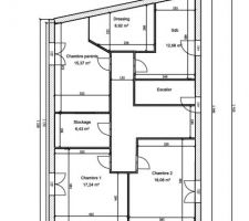 Plan du 1er étage avec les chambres