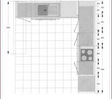 Plan avec de dte à gauche : 
ouverture de 180 cm puis mur de 60 cm et jalousie de 60 cm puis mur de 50 cm