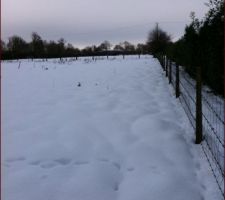Notre terrain en d&eacute;cembre sous la neige