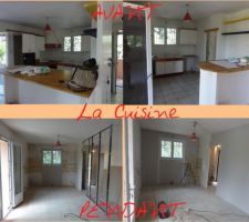 La cuisine change : cloison, placo et fenetre