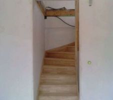 Escalier double quart tournant
