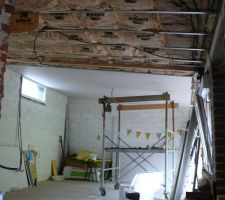 Début des placos du plafond