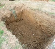 Trou pour la cuve de récupération d'eau de pluie