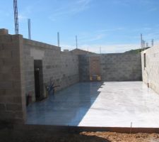 Dalle garage , beton Agilia , autolissant et auto nivelant