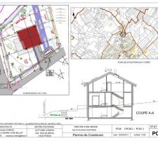 PC01 plan masse, plan de situation, coupe