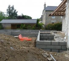 Fin de l'élévation pour le vide sanitaire