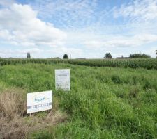 Pose du panneau de permis de construire