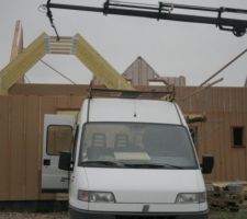 Pose des fermettes du garage