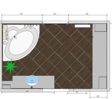 Plan de la future salle de bain à l'étage