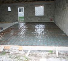 Pr&eacute;paration de la dalle du garage
