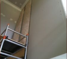 Placo de la trémie d'escaliers...