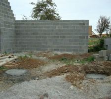 Terrain prêt à recevoir les poteaux de la charetterie