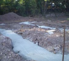 Beton coule dans les fondations