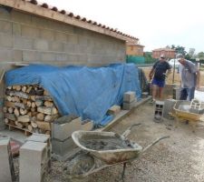 Debut de l'avancé de toit