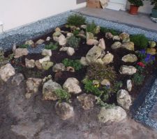 La rocaille de l'entrée
sous les trous, des bulbes pour le printemps