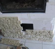 Mise en plaque des briques de parrement de marque parMur module beige