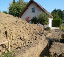 Un petit trou pour un gros tas de terre ... adieu jardin vert !