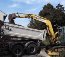 Pelleteuse en action