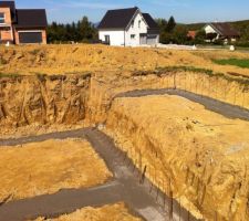 Fondations : liaison cave/garage