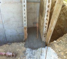 Murs de la cave : reprise de la fondation du vide sanitaire entre garage et cave