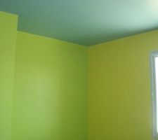 Couleurs Colours "Ambiance vitaminée" chez Castorama : 
Plafond: Bleu "piscine"
Murs : Jaune "Banana split"
et Vert "Vert lime"