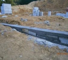 Muret de rattrapage du niveau de la fondation