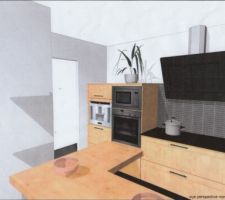 Vue sur le projet de la cuisine