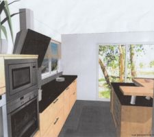 Vue sur le projet de la cuisine