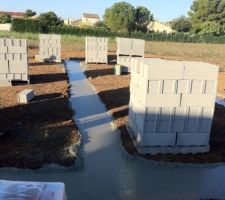 Attention à ne pas marcher dessus, reste à y planter les ferrailles pour les poteaux.