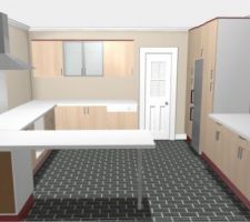 Grâce au site de ikea "Cuisine 3D" nous avons fais notre plan de cuisine.