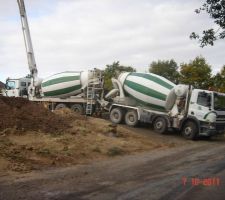 Coulage de la dalle avec béton auto plaçant
