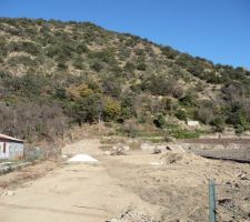 D&eacute;but des travaux d'amm&eacute;nagement ; par le propri&eacute;taire : r&eacute;cup de la terre v&eacute;g&eacute;tale ,rampe acc&eacute;s &agrave; notre futur terrain