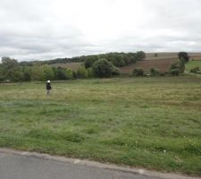 La vue du terrain qui fait 841m&sup2; plein sud