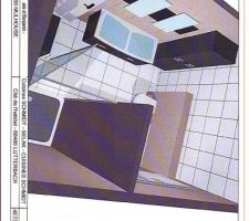 Implantation bis, cette fois avec les WC entre la baignoire et le mur des vasques. Ainsi, possibilite de mettre une colonne de rangement et eventuellement, d'avoir un meuble double vasque plus large que 120 cm...