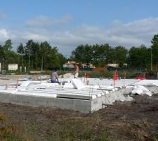 Mise en place avant coulage de la dalle