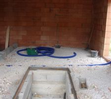 Passage des gaines dans le radier du garage