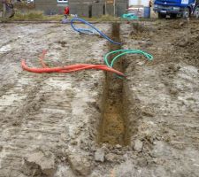 Tranch&eacute;es de 1.10m de profondeur => 35m3 de b&eacute;ton &agrave; couler!