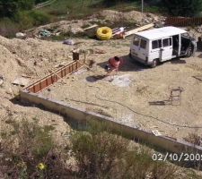 Debut montage mur beton bancher 20 epais