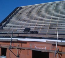 Ecran de sous toiture pos&eacute;