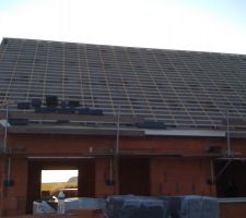 Pose de l'ecran de sous toiture