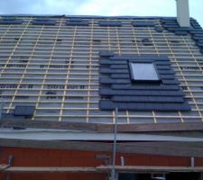 Pose du velux et de la cheminée