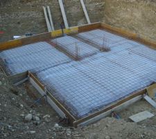 Radier coffr&eacute; et ferraill&eacute;