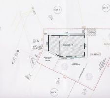 Plan de masse avec implantation de la maison