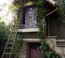 Découverte de la façade sud qui était complètement bouchée.