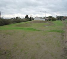 L'herbe a bien poussé sur le bassin d'orage